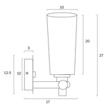 Telbix Delmar 1 Light Wall Lamp | Black & clear glass