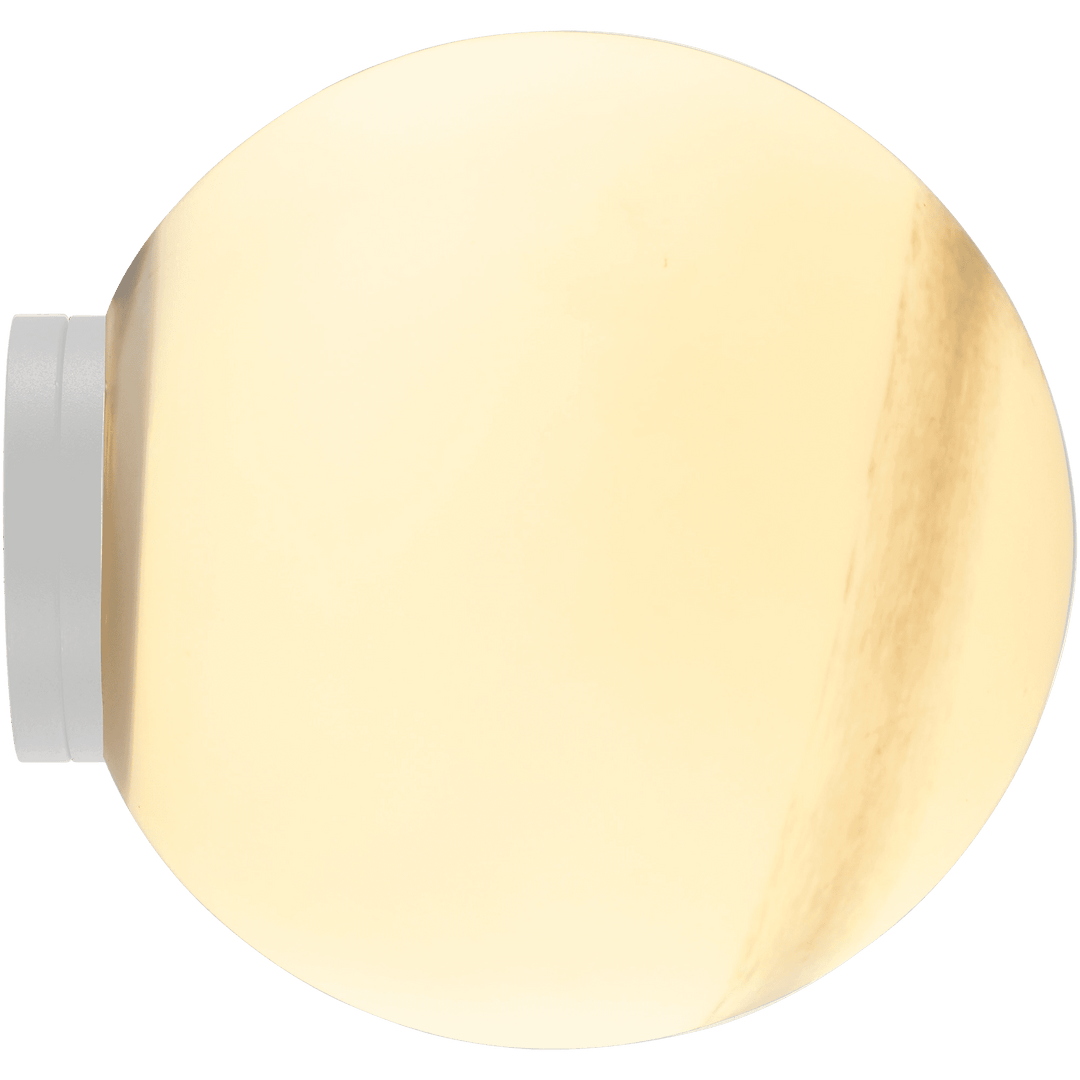 Calibo Crest Alabaster Glass 120mm Orb Wall Light | White