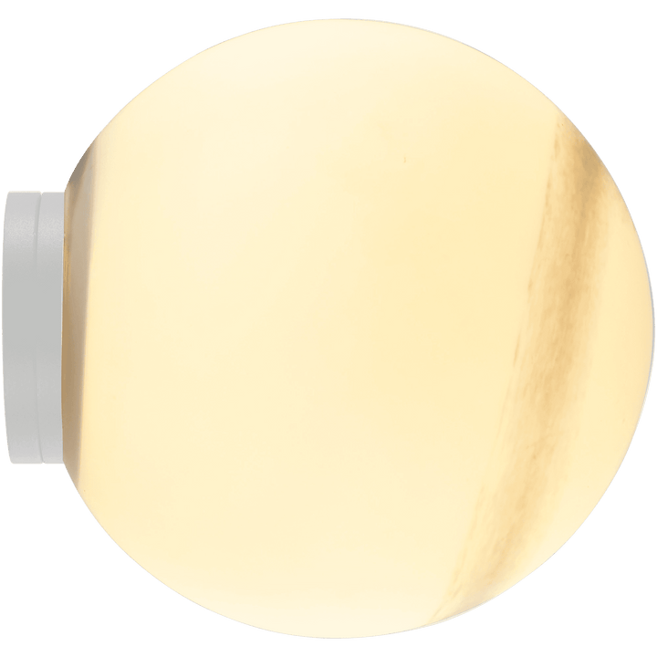 Calibo Crest Alabaster Glass 120mm Orb Wall Light | White