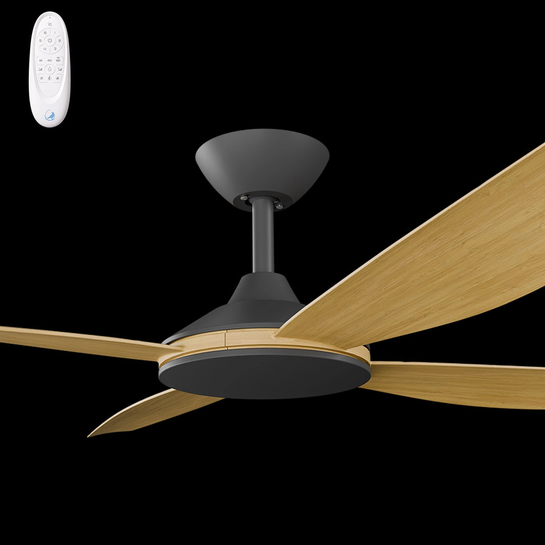 Calibo Vanga 56" DC Smart Ceiling Fan with Remote Control | Black and Bamboo