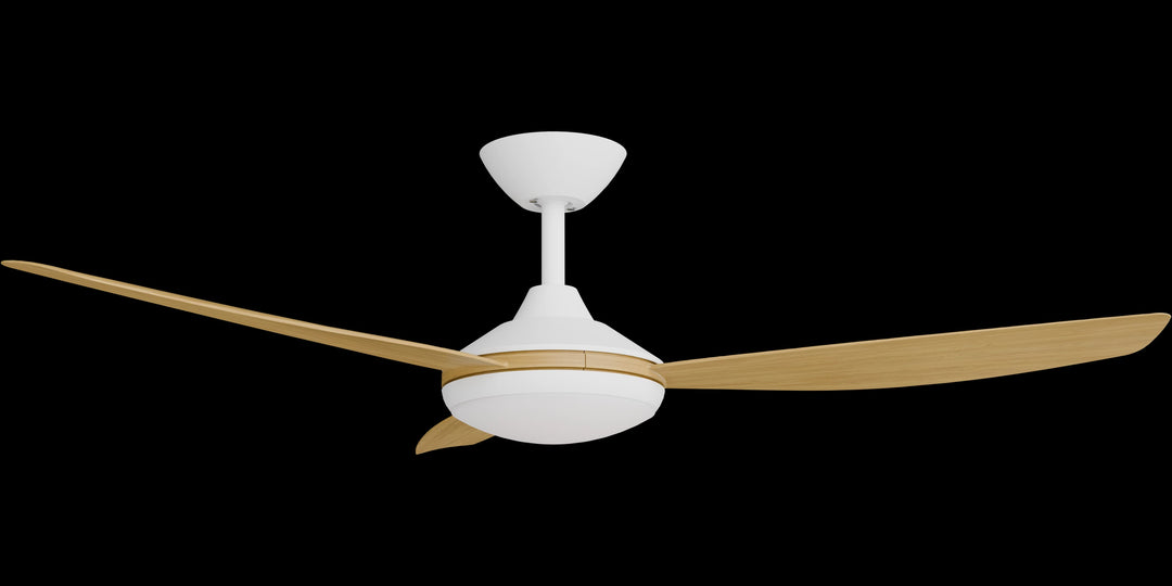 Calibo Condor 52" DC Smart Ceiling Fan with LED Light and Remote Control | White and Bamboo