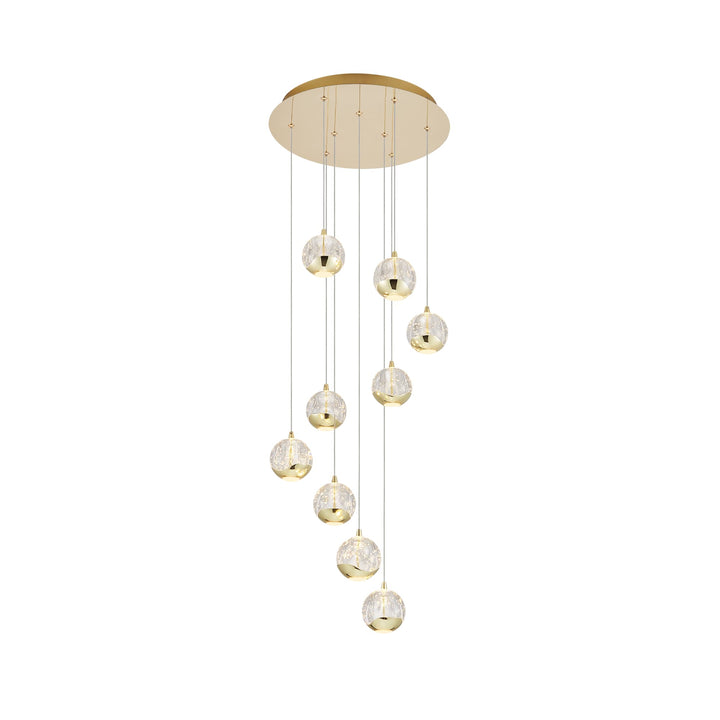 Telbix Segovia 9 Light LED Pendant | Gold