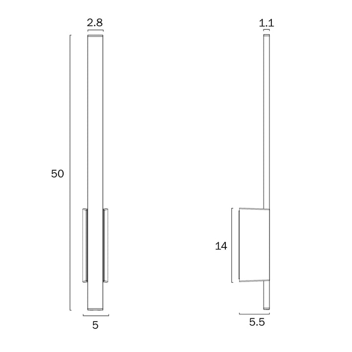 Telbix Masto 1 Light LED Wall Light | Black