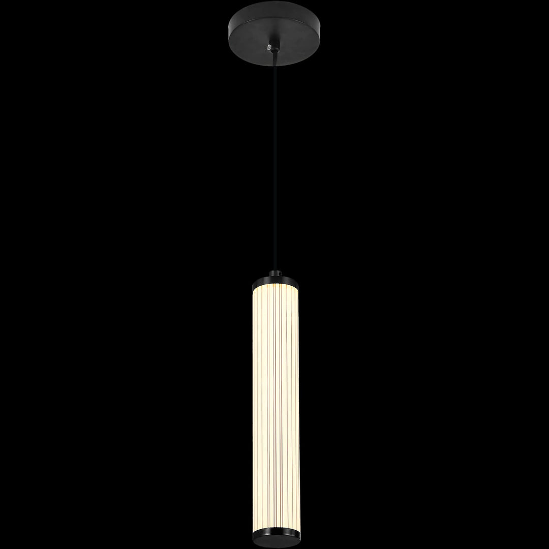 Calibo Charm Modern Fluted 1 Light Pendant | Black