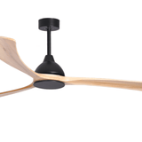 Fanco Sanctuary DC 86" Solid Timber Blade Indoor/Outdoor Ceiling Fan With Remote | Matte Black/Natural