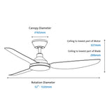 Calibo Sora 52" DC Ceiling Fan with Wall Control and Remote | Black