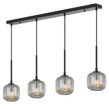 Telbix Bobo 4 Light Glass Pendant | Black