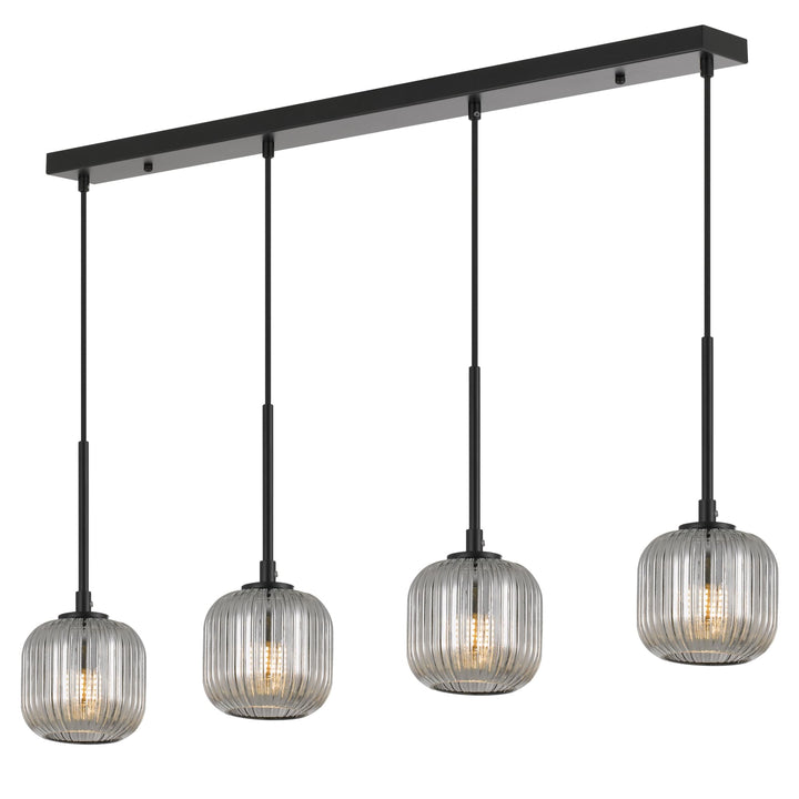 Telbix Bobo 4 Light Glass Pendant | Black