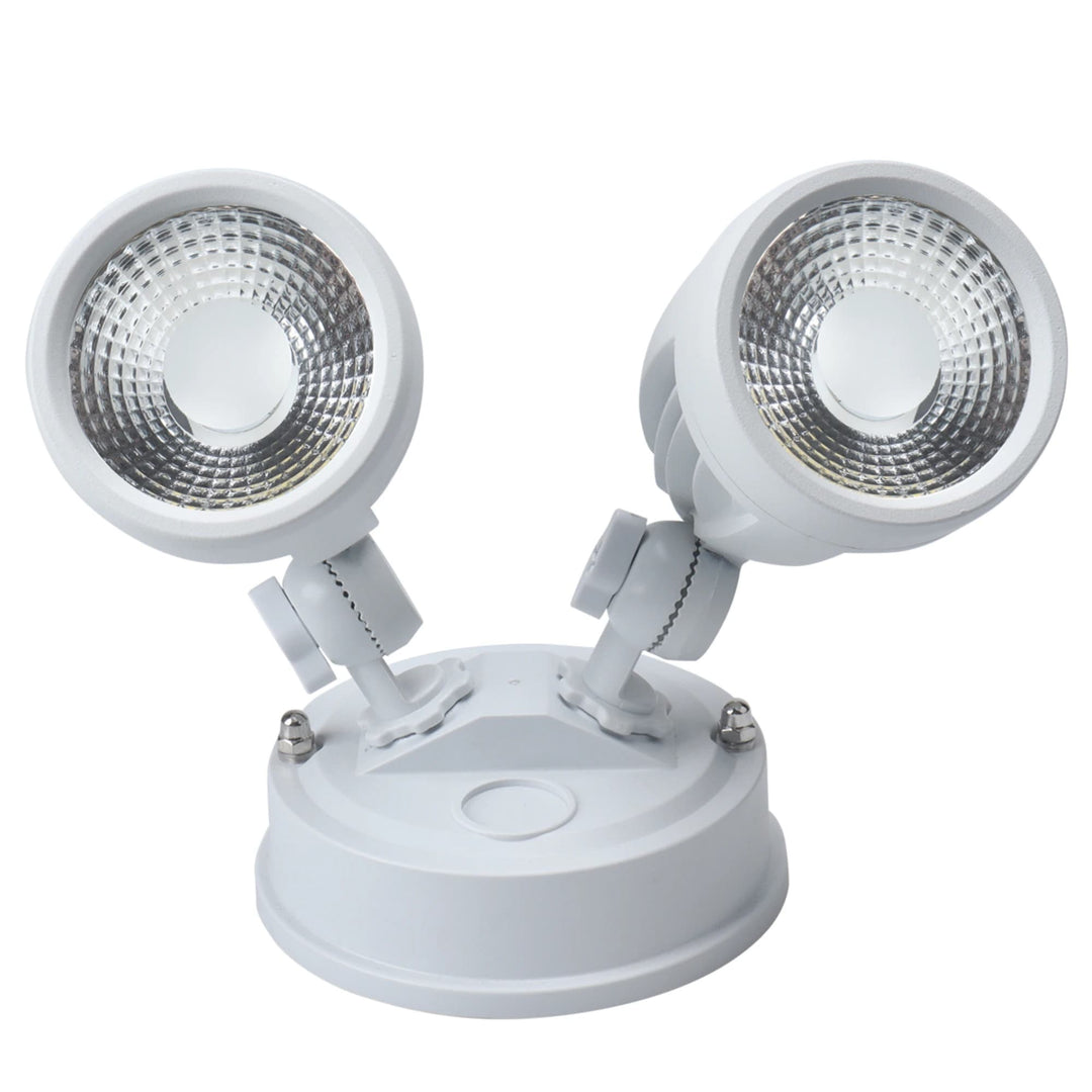 Telbix Illume Twin Exterior Security Spotlight | White