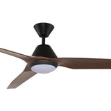 Fanco Infinity-iD 64" Smart DC Ceiling Fan with LED Light and Dual Control | Black and Spotted Gum