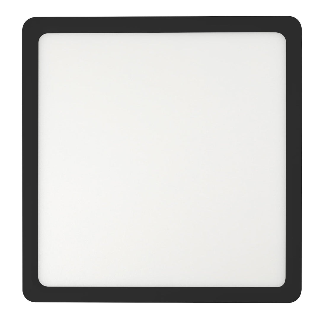 Telbix Lunos Square Black Frame Dimmable 3CCT LED Oyster Light with Flex and Plug | Medium