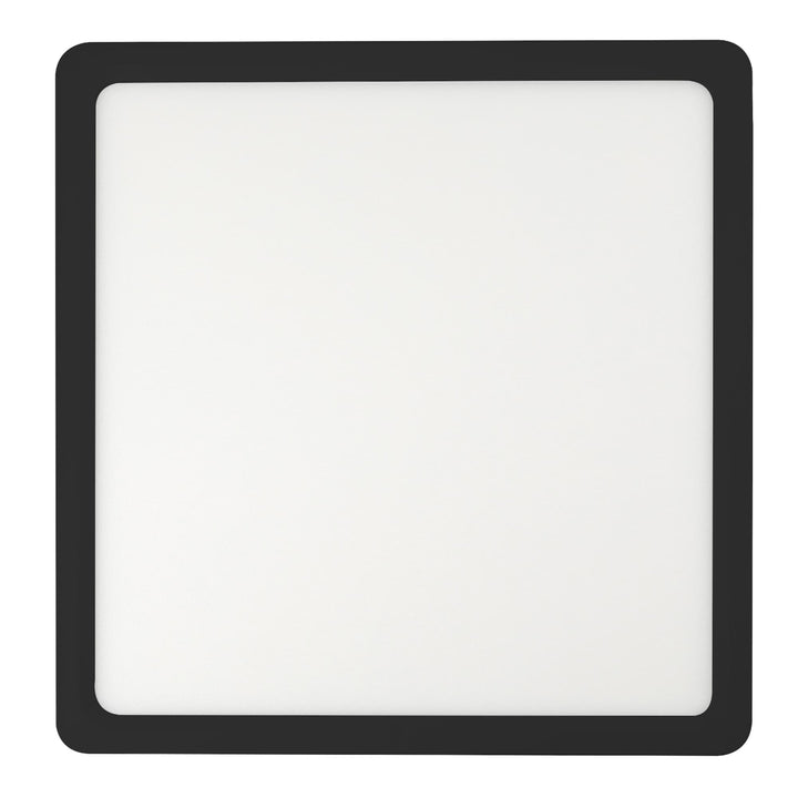 Telbix Lunos Square Black Frame Dimmable 3CCT LED Oyster Light with Flex and Plug | Medium