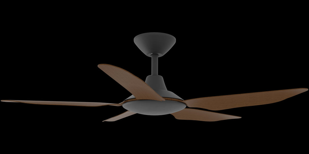 Calibo Storm 42" (1070mm) 5 Blade Indoor/Outdoor DC Ceiling Fan & Remote | Black & Koa
