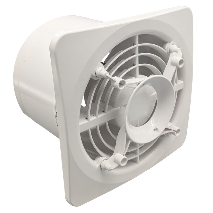 Fanco Dynamic 150 Square Wall/Ceiling Exhaust Fan with Matte Finish | Black