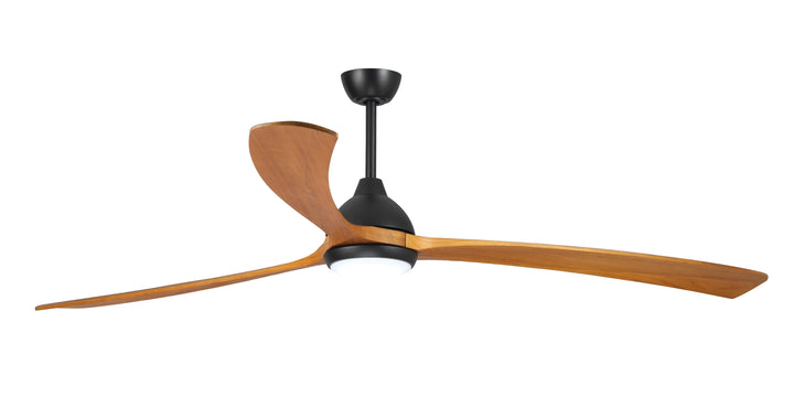 Fanco Sanctuary DC 92" Solid Timber Blade Indoor/Outdoor Ceiling Fan with 24w LED CCT Light and Remote | Black & Teak