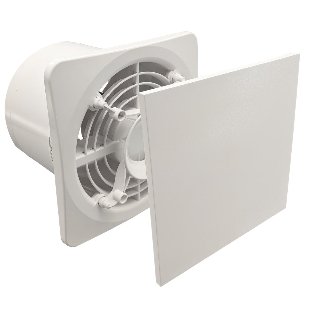 Fanco Dynamic 150 Square Wall/Ceiling Exhaust Fan with Matte Finish | Black