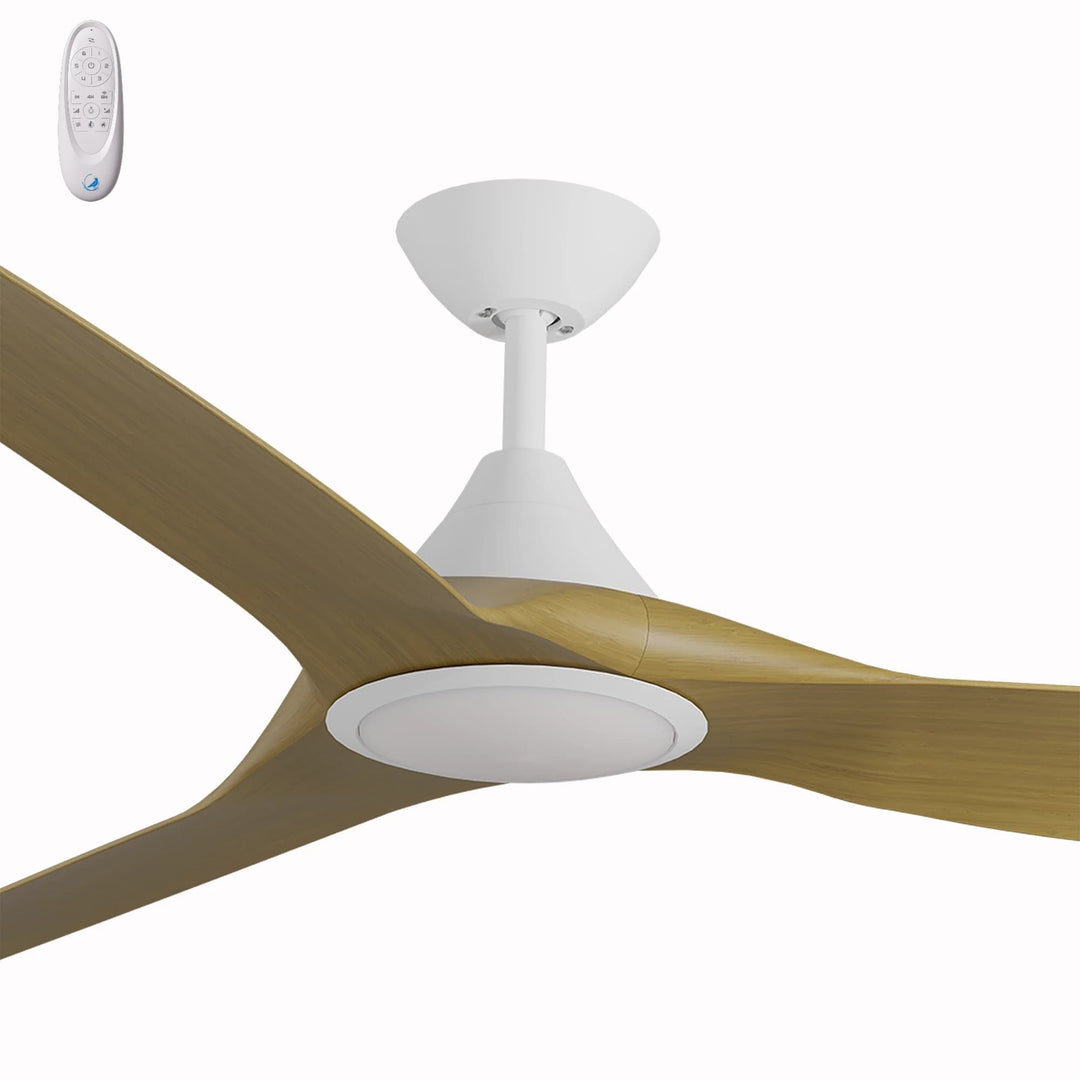 Calibo Smart CloudFan 72" (1830mm) ABS DC Ceiling Fan with 20W CCT LED Light and Remote | White & Teak