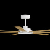 Calibo Alula 80" (2032mm) 7 Blade Indoor/Outdoor DC Ceiling Fan & Remote | White & Teak