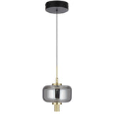Telbix Volen 1 Light LED Pendant | Black and Smoke
