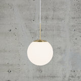 Nordlux Grant Globe Opal Glass Pendant with Brass Accent | Medium