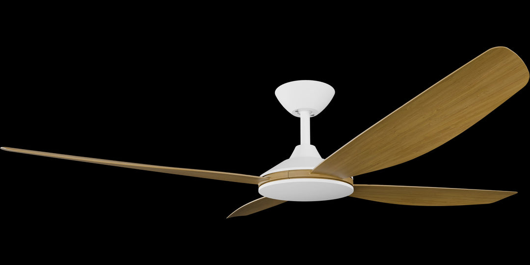Calibo Vanga 56" DC Smart Ceiling Fan with Remote Control | White and Teak