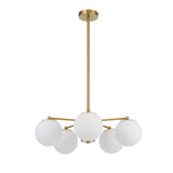 Telbix Marsten Gold Glass Pendant E27 | 5 Light