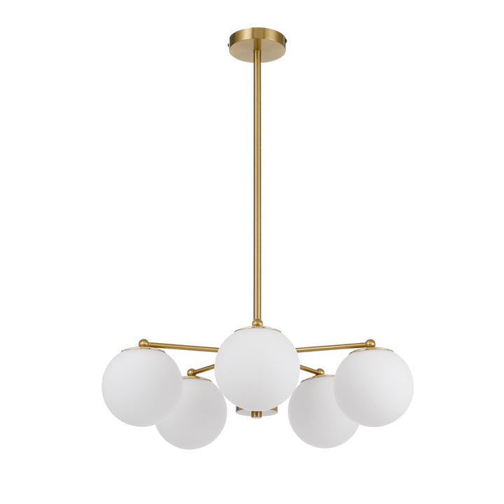 Telbix Marsten Gold Glass Pendant E27 | 5 Light