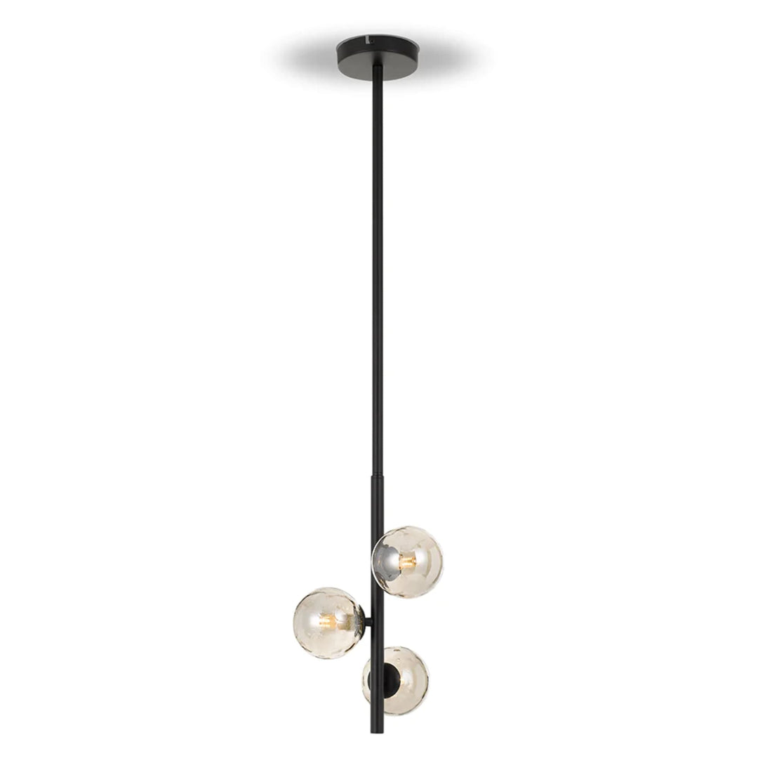 Telbix Moran Vertical Bar Pendant Light | Black & Smoke