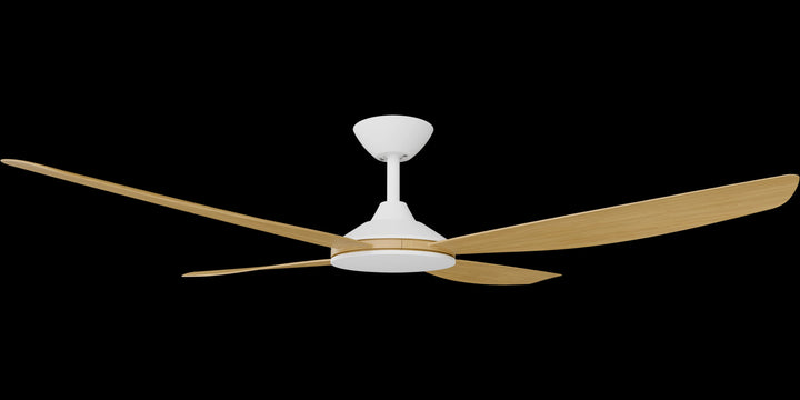 Calibo Vanga 56" DC Smart Ceiling Fan with Remote Control | White and Bamboo