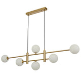 Telbix Antique Gold Tyson 6 Light Pendant | Opal Matt