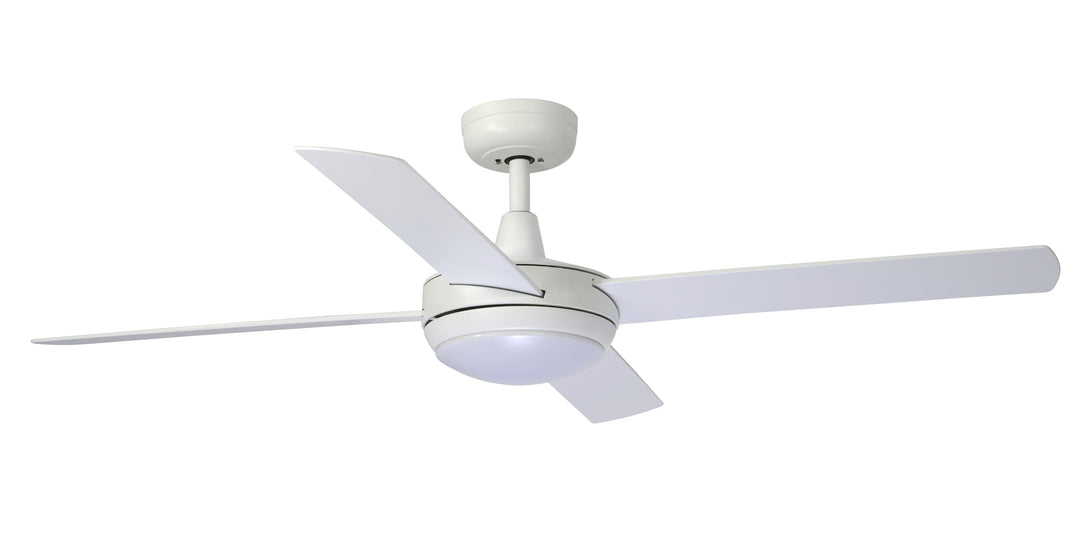 White Fanco Eco Silent DC Ceiling Fan With Stepless LED Light and Remote | 48"