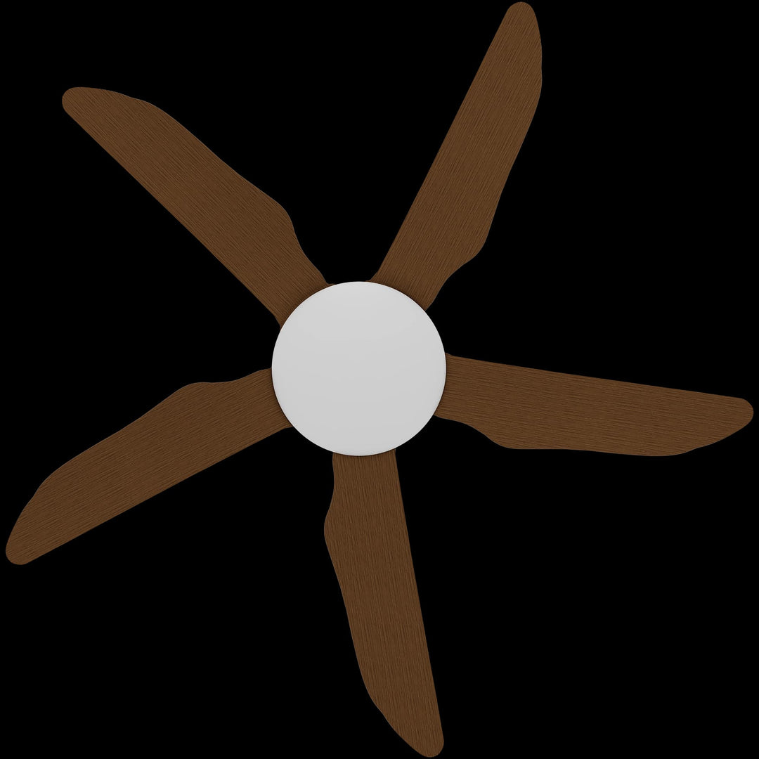 Calibo Storm 42" (1070mm) 5 Blade Indoor/Outdoor DC Ceiling Fan & Remote | White & Koa
