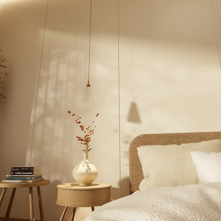 Calibo Skua Artisan Glass Tricolour LED Pendant | Brushed Brass