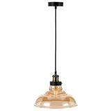 Telbix Hertel 1 Light 300mm Pendant Light | Black & Amber