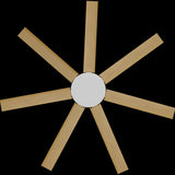Calibo Alula 60" (1524mm) 7 Blade Indoor/Outdoor DC Ceiling Fan & Remote | White & Bamboo