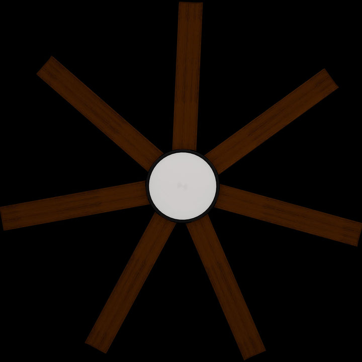 Calibo Alula 80" (2032mm) 7 Blade Indoor/Outdoor DC Ceiling Fan with 24W Light & Remote | Black & Koa