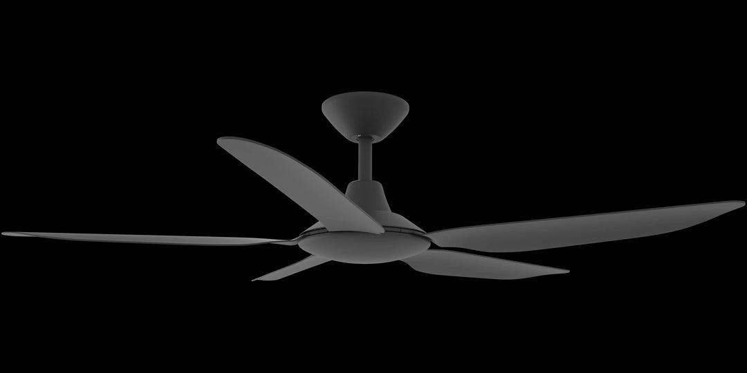 Calibo Storm 52" (1320mm) 5 Blade Indoor/Outdoor DC Ceiling Fan and Remote | Matte Black
