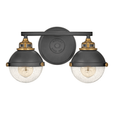 Hinkley Fletcher Traditional Double Wall Light (E27) | Black & Heritage Brass