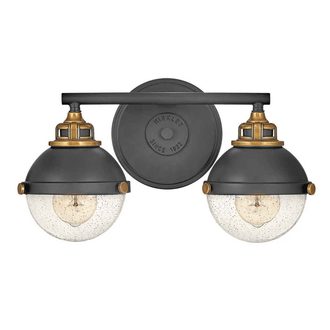 Hinkley Fletcher Traditional Double Wall Light (E27) | Black & Heritage Brass