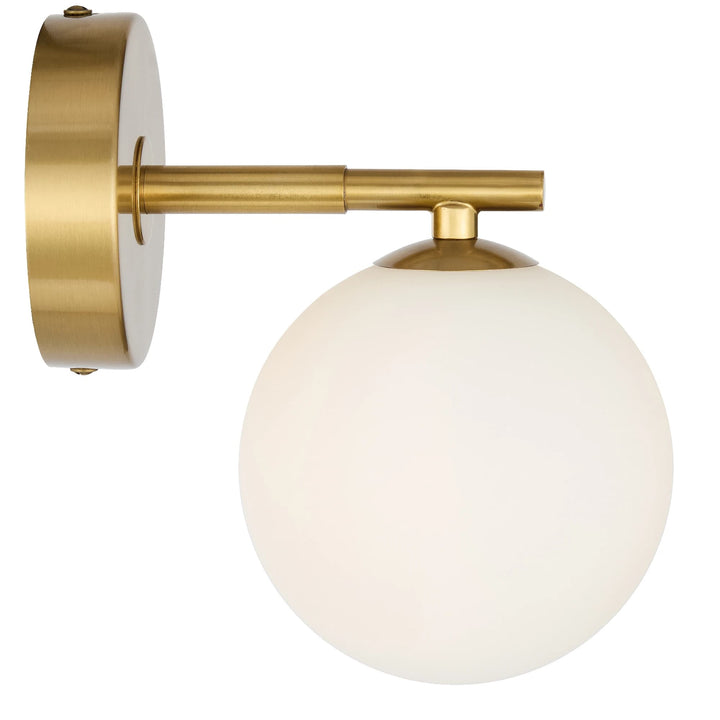 Telbix Felton Antique Gold 1 Light Wall Light | Opal Matt