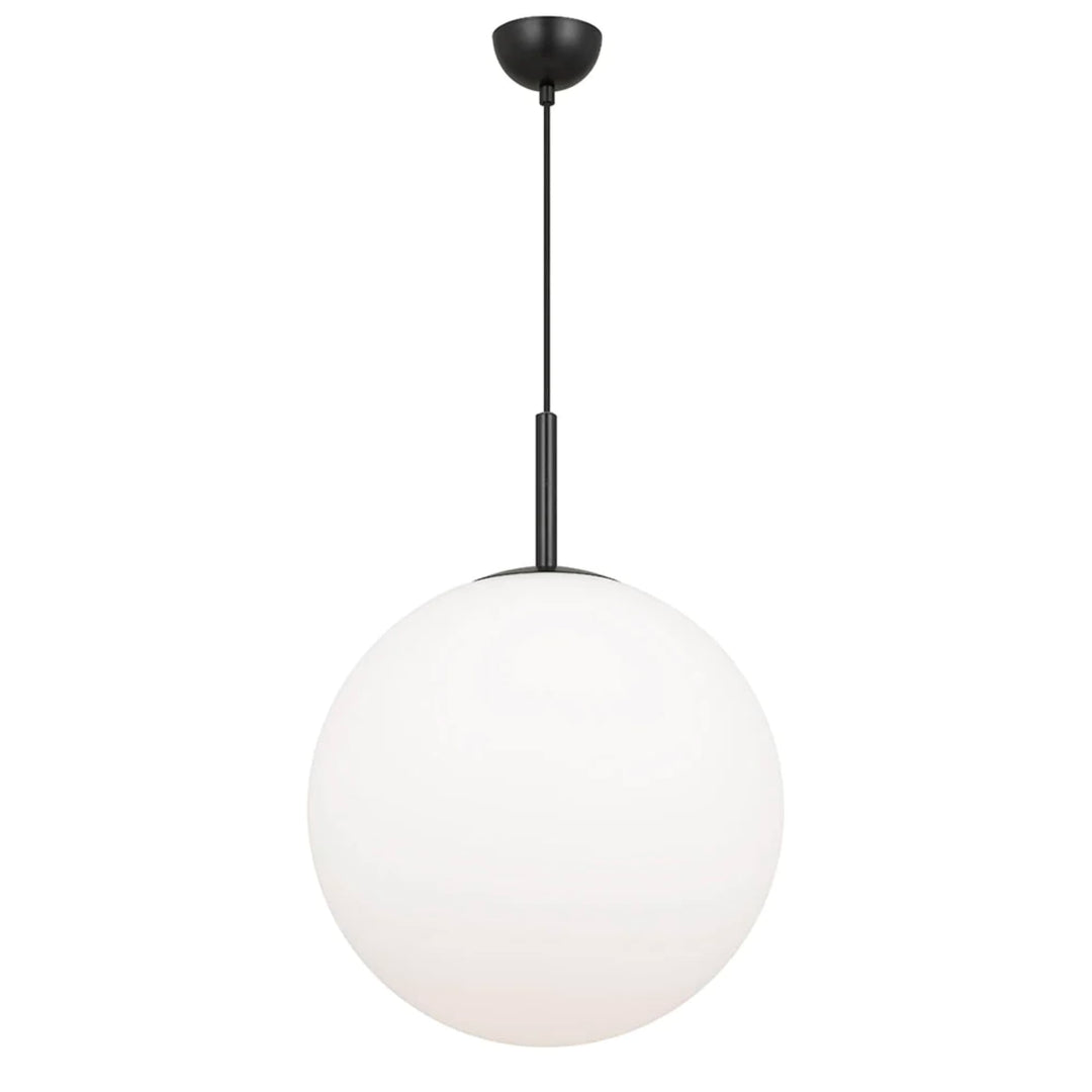 Black Telbix Bally Opal Matt Glass Ball Pendant Light | 400mm