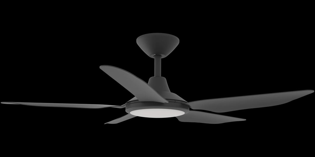 Calibo Storm 42" (1070mm) 5 Blade 18W Tricolour LED Light Indoor/Outdoor DC Ceiling Fan & Remote | Black