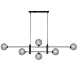 Telbix Black Tyson 6 Light Pendant | Smoke