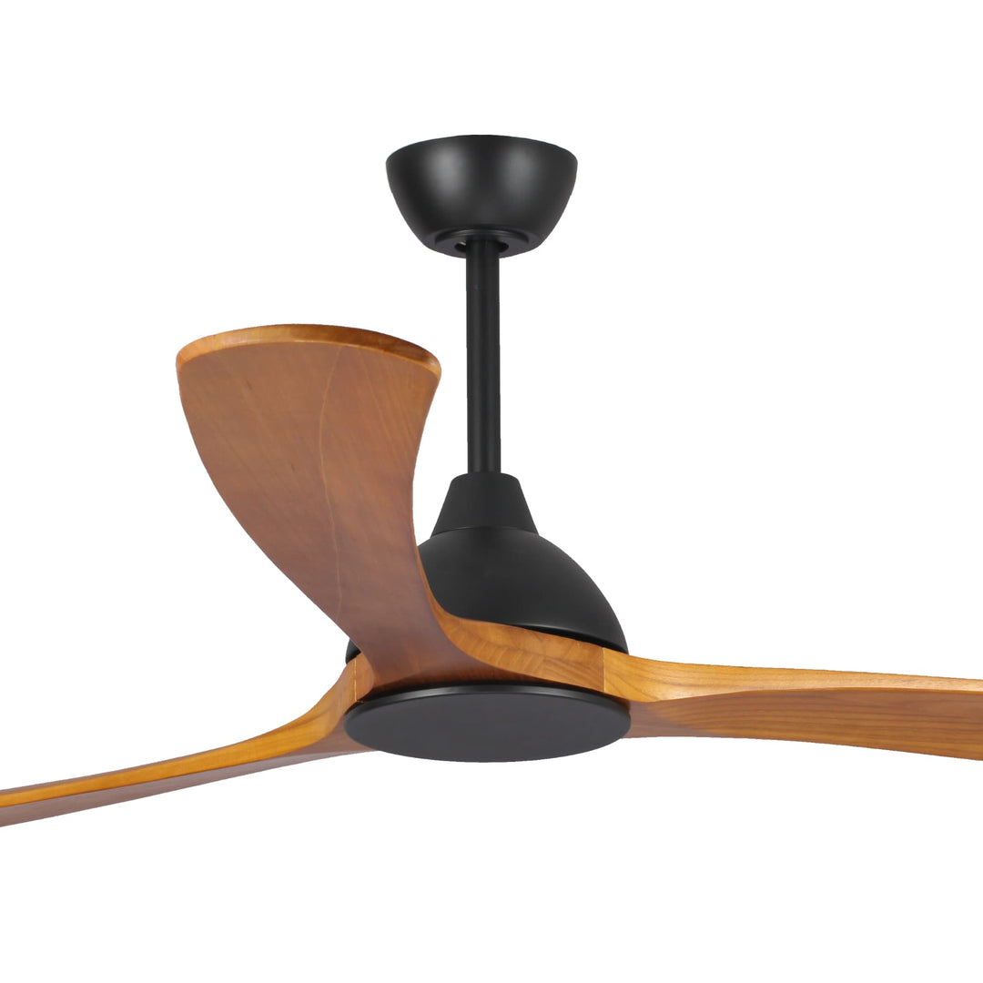 Fanco Sanctuary DC 70" Solid Timber Blade Indoor/Outdoor Ceiling Fan With Remote | Matte Black/Teak