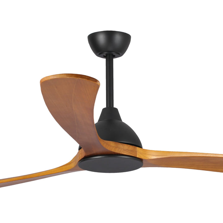 Fanco Sanctuary DC 70" Solid Timber Blade Indoor/Outdoor Ceiling Fan With Remote | Matte Black/Teak