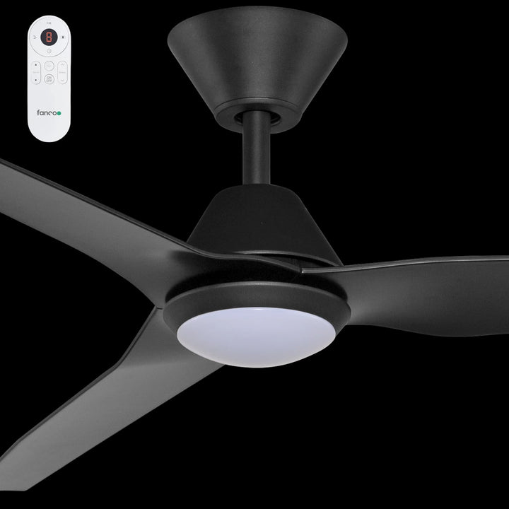 Fanco Infinity-iD Smart 48" DC Ceiling Fan with CCT LED Light and Remote | Black