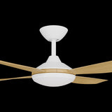 Calibo Vanga 48" DC Smart Ceiling Fan with LED Light and Remote Control | White and Bamboo