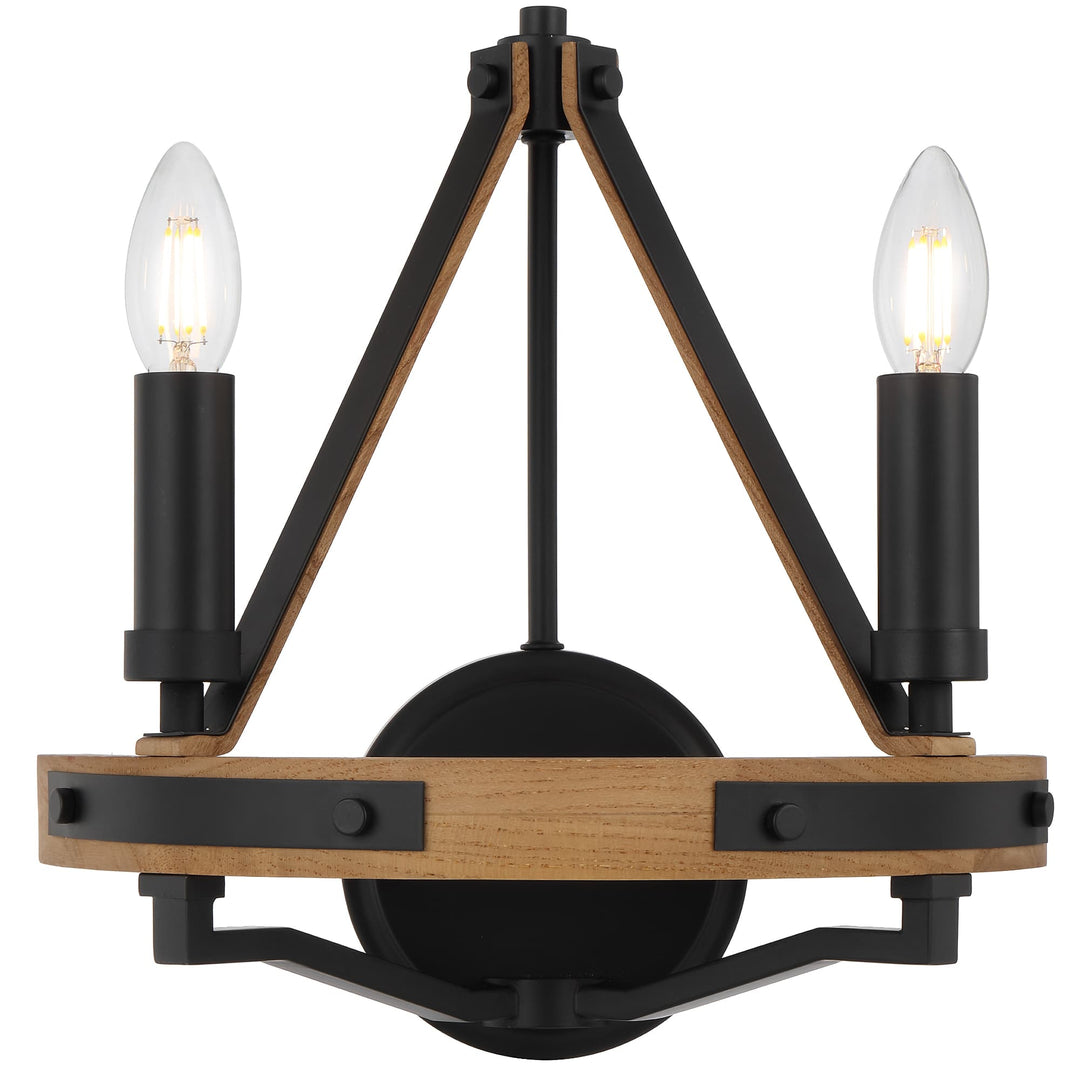 Telbix Darien 2 Light Wall Sconce | Ash Wood
