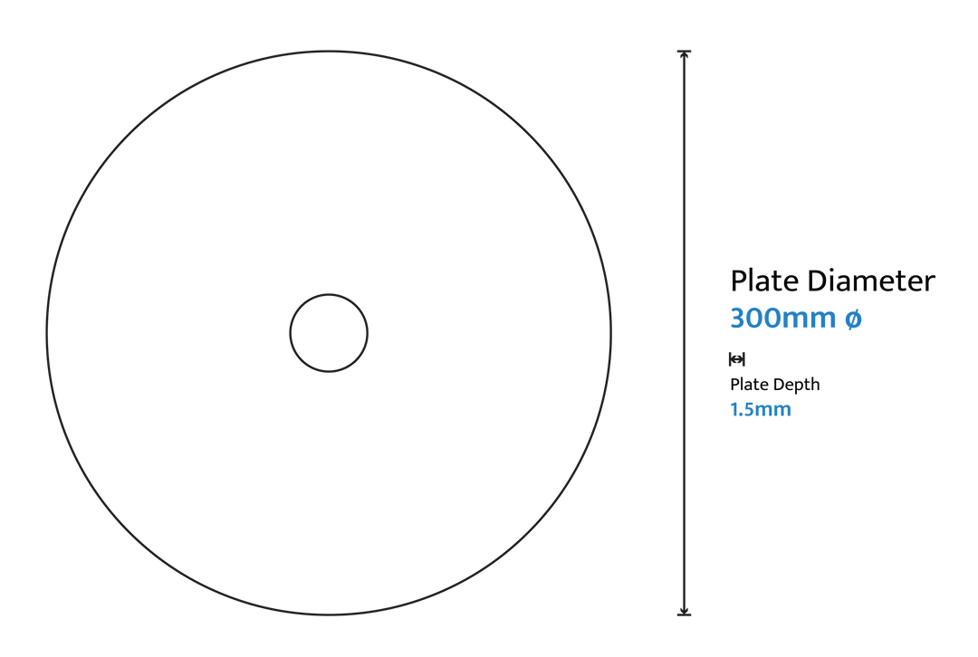 Calibo Crest 300mm Round Back Plate Only | Black