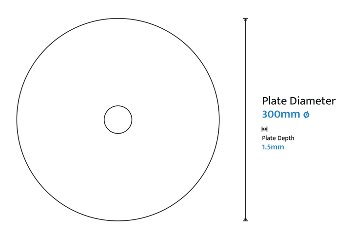 Calibo Crest 300mm Round Back Plate Only | Black